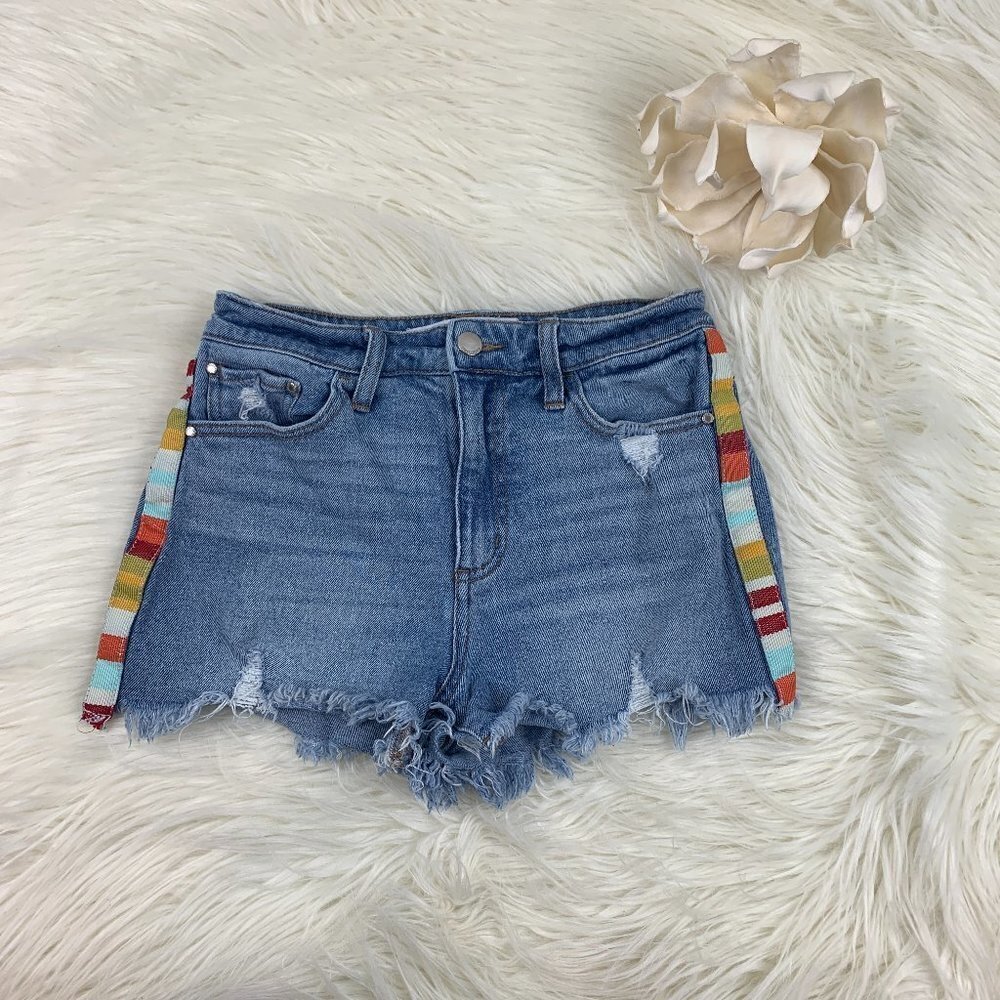 Tinseltown Distressed Boho/Southwestern/Western Denim Cutoff Shorts Size 5